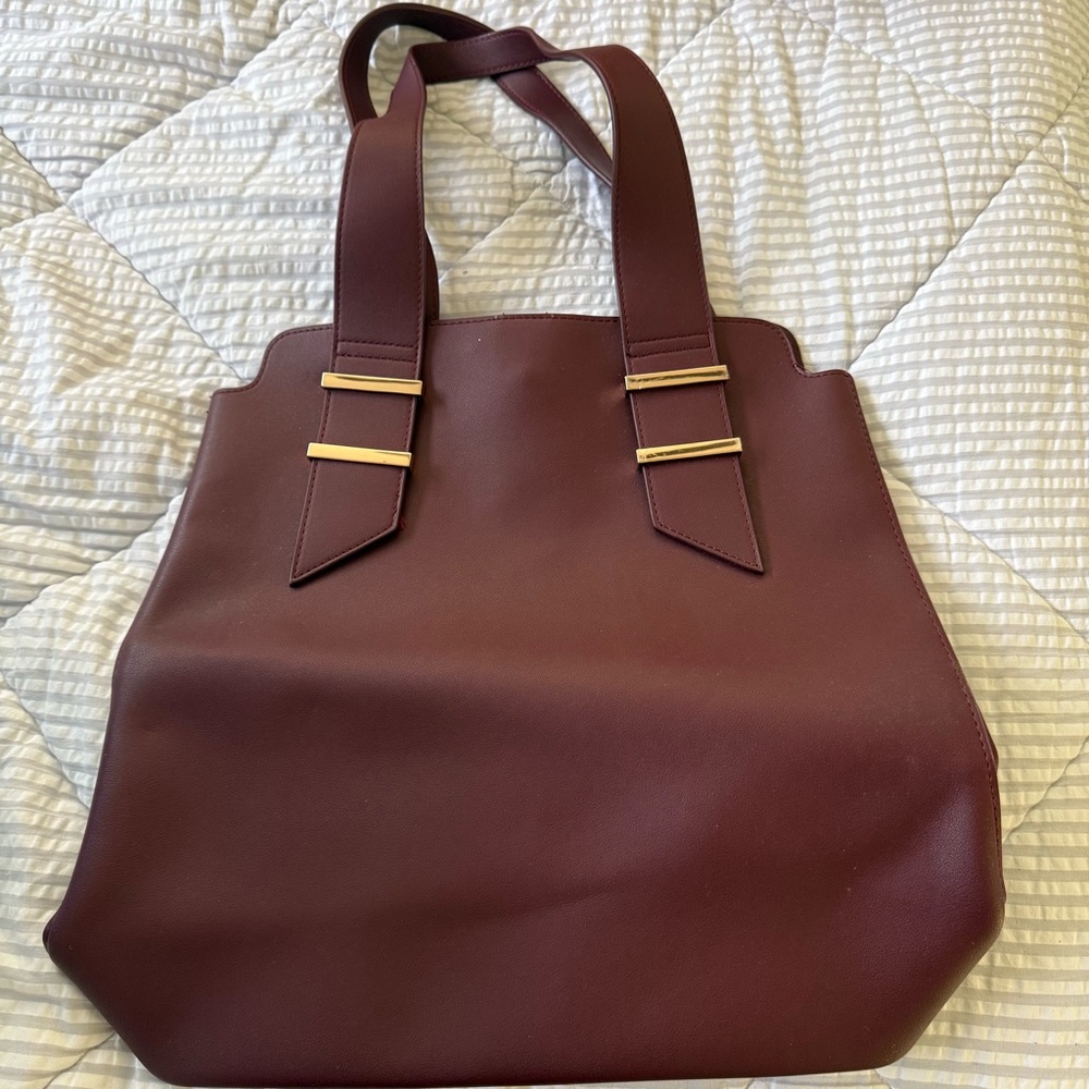 Lionel Burgundy Vegan Leather Tote Bag